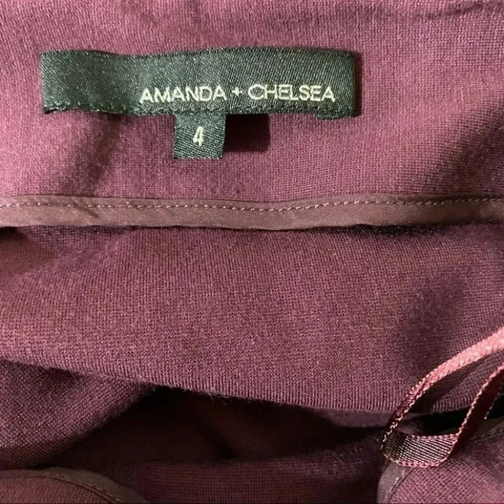 Amanda‎ + Chelsea Tulip Wrap Skirt 4 Plum Purple Asymmetrical Ponte Mini